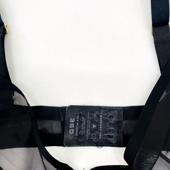 CUUP Black Mesh Sheer Plunge Bra 36D - Picture 3 of 5